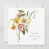 Spring Floral Bouquet Mother's Day Invitation 招待状 (正面)