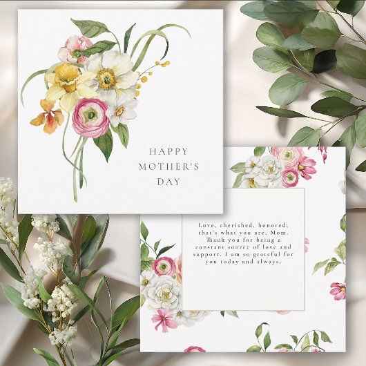 Spring Floral Bouquet Mother's Day Invitation 招待状