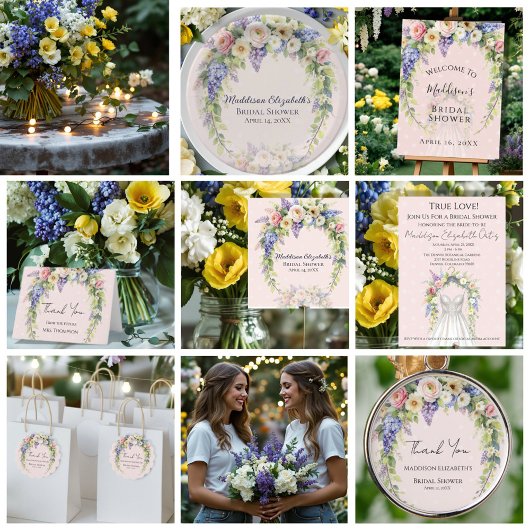 Spring Floral Bridal Shower フェイバータグ