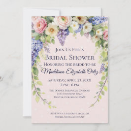 Spring Floral Bridal Shower 招待状