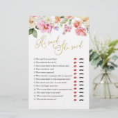 Spring Floral Bridal Shower He Said She Said Game (スタンド正面)