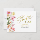 Spring Floral Bridal Shower Thank You Card サンキューカード (正面)