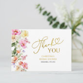Spring Floral Bridal Shower Thank You Card サンキューカード (スタンド正面)