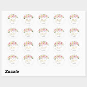 Spring Floral Bridal Shower Thank You Sticker ラウンドシール (シート)