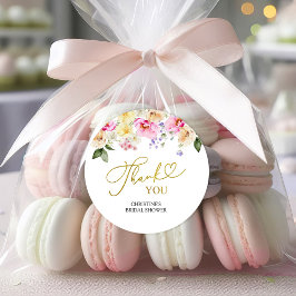 Spring Floral Bridal Shower Thank You Sticker ラウンドシール