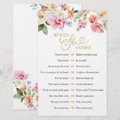 Spring Floral Bridal Shower Would She Rather Game (正面/裏面)