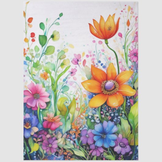 Spring Floral Colourful Tissue Paper 薄葉紙 (正面)