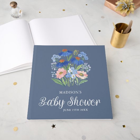 Spring Floral Cornflower Baby in Bloom Shower ゲストブック