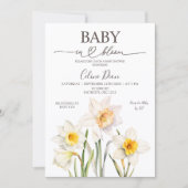 Spring Floral Daffodil Baby Shower  招待状 (正面)
