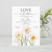 Spring Floral Daffodil Bridal Shower 招待状 (スタンド正面)