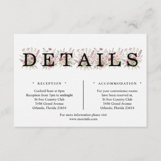 Spring Floral Details Enclosure Card エンクロージャーカード (正面)