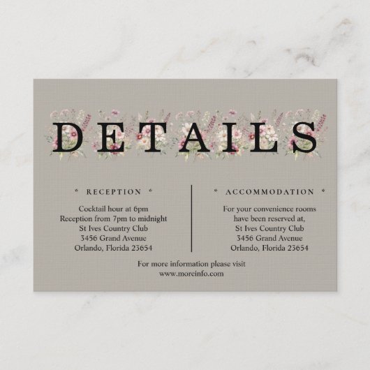 Spring Floral Details Enclosure Card エンクロージャーカード (正面)