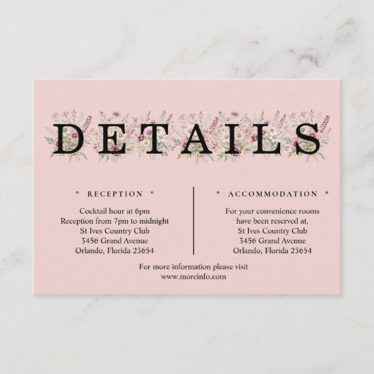 Spring Floral Details Enclosure Card エンクロージャーカード (正面)