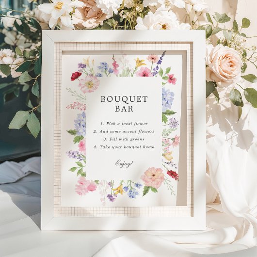 Spring Floral Frame Bouquet Bar ポスター