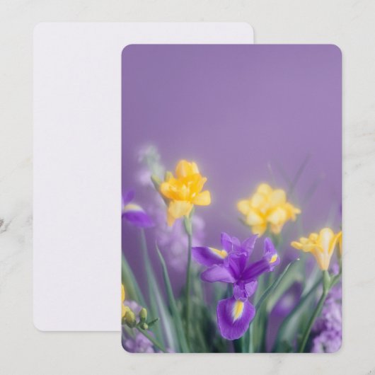 Spring Floral Greeting, pastel aesthetic シーズンカード (正面/裏面)