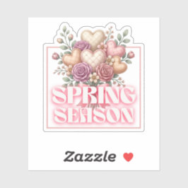 Spring Floral Hearts Sticker シール