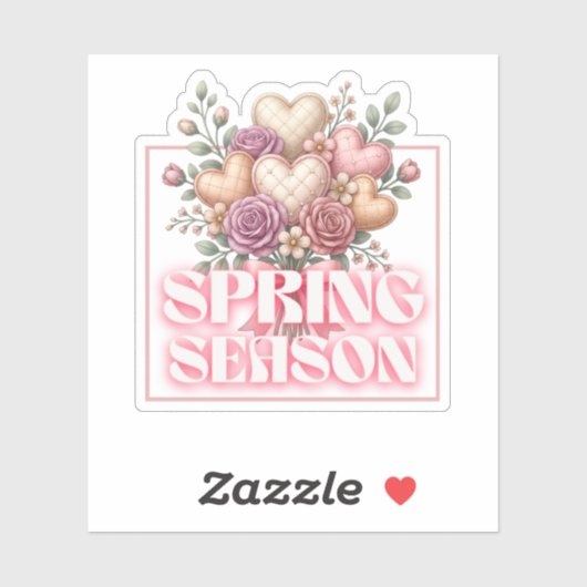Spring Floral Hearts Sticker シール (シート)