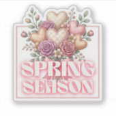 Spring Floral Hearts Sticker シール (正面)