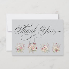 Spring Floral  light grey Thank You Card サンキューカード