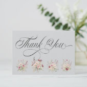 Spring Floral light grey Thank You Card サンキューカード (スタンド正面)