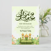Spring Floral Mosque Garden Eid Mubarak Card シーズンカード (スタンド正面)