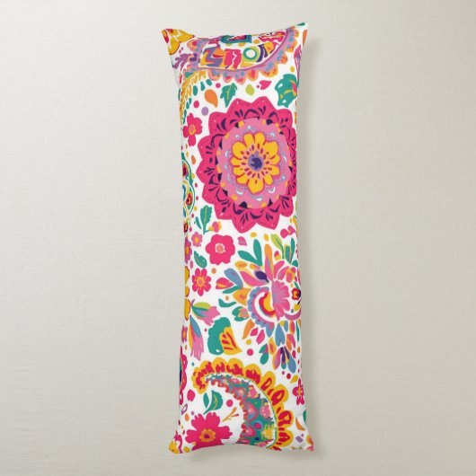 Spring Floral Paisley Pattern ボディピロー (裏面 (縦))