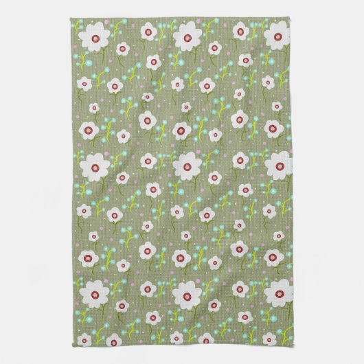 Spring Floral Pattern キッチンタオル (縦)