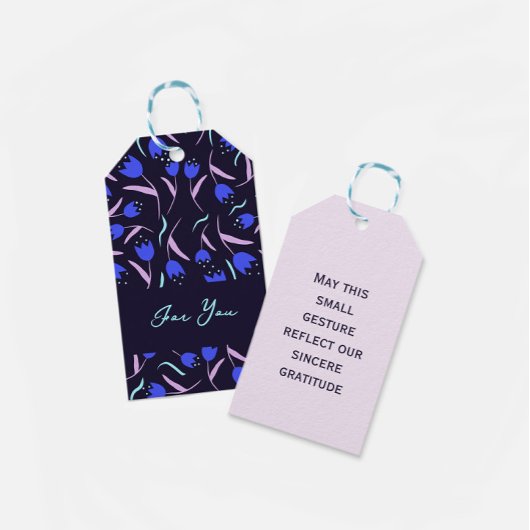 Spring Floral Pattern Lilac ギフトタグ