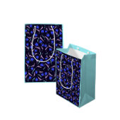 Spring Floral Pattern Turquoise ミディアムペーパーバッグ