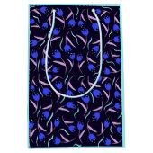 Spring Floral Pattern Turquoise ミディアムペーパーバッグ (正面)