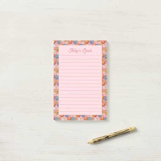 Spring Floral Post-It Notes ポストイット (デスク上)
