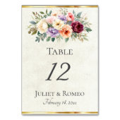 Spring Floral & Ribbon - Cream テーブルナンバー (正面)