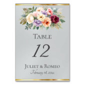 Spring Floral & Ribbon - Silver テーブルナンバー (裏面)