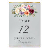 Spring Floral & Ribbon - Silver テーブルナンバー (正面)