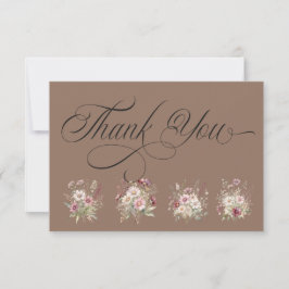 Spring Floral  saddle brown Thank You Card サンキューカード