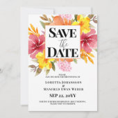 Spring Floral Save the date Invitation 招待状 (正面)