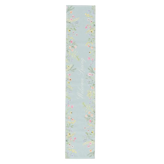 Spring Floral Table Runner – Wildflower Garden  ミディアムテーブルランナー (正面)