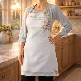 Spring Floral Watercolor Botanical エプロン