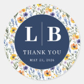 Spring Floral Wedding ラウンドシール (正面)