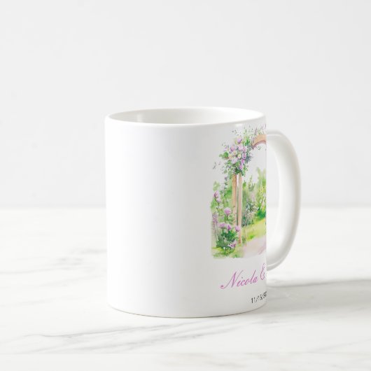Spring Floral Wedding Arch コーヒーマグカップ (正面右)