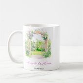 Spring Floral Wedding Arch コーヒーマグカップ (左)