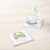 Spring Floral Wedding Arch スクエアペーパーコースター (インサイチュ)