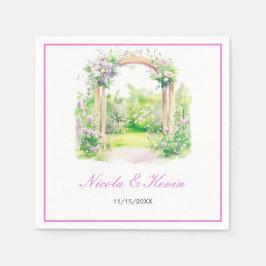 Spring Floral Wedding Arch スタンダードカクテルナプキン