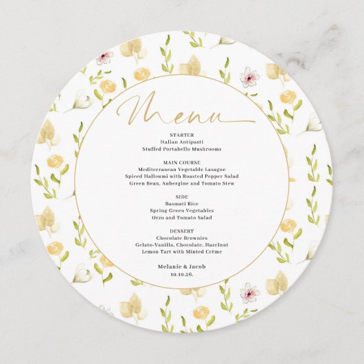 Spring Floral Wedding Flat Menu メニュー (正面)