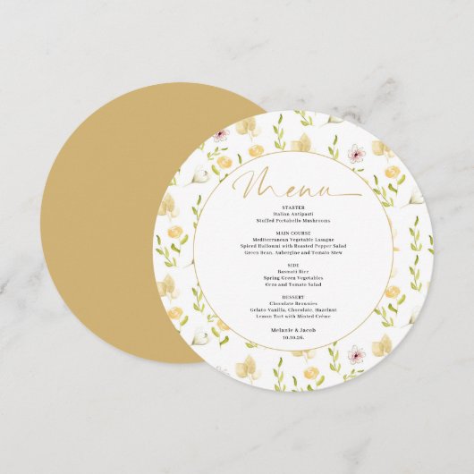 Spring Floral Wedding Flat Menu メニュー (正面/裏面)