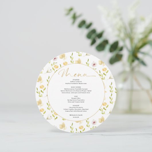 Spring Floral Wedding Flat Menu メニュー (スタンド正面)