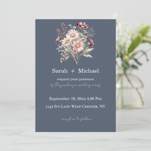 Spring Floral Wedding Invitation 招待状 (スタンド正面)