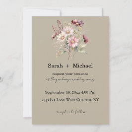Spring Floral Wedding Invitation 招待状