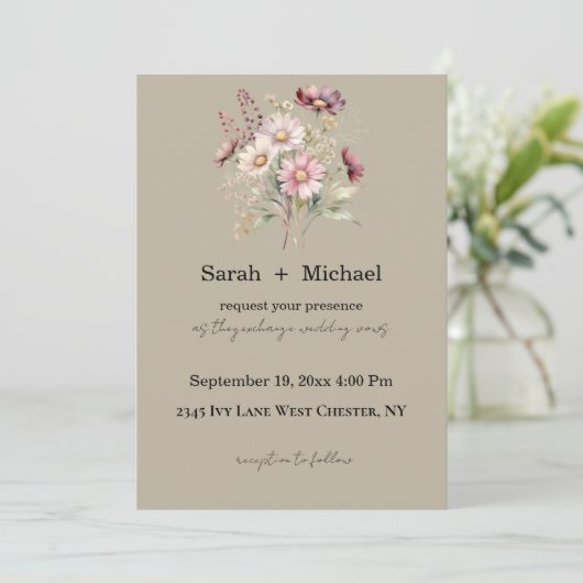 Spring Floral Wedding Invitation 招待状 (スタンド正面)