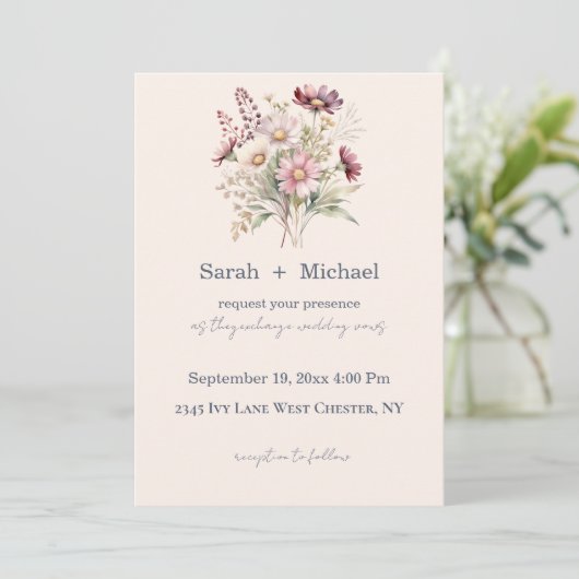 Spring Floral Wedding Invitation 招待状 (スタンド正面)